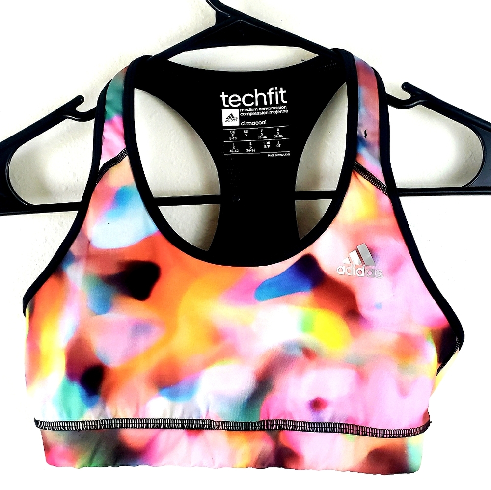 S O L D Adidas Techfit Climacool Sports Bra sz S - Picture 1 of 8